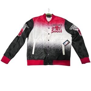 NBA Chicago Bulls Button-Up Red & Black Jacket Men's Size XL